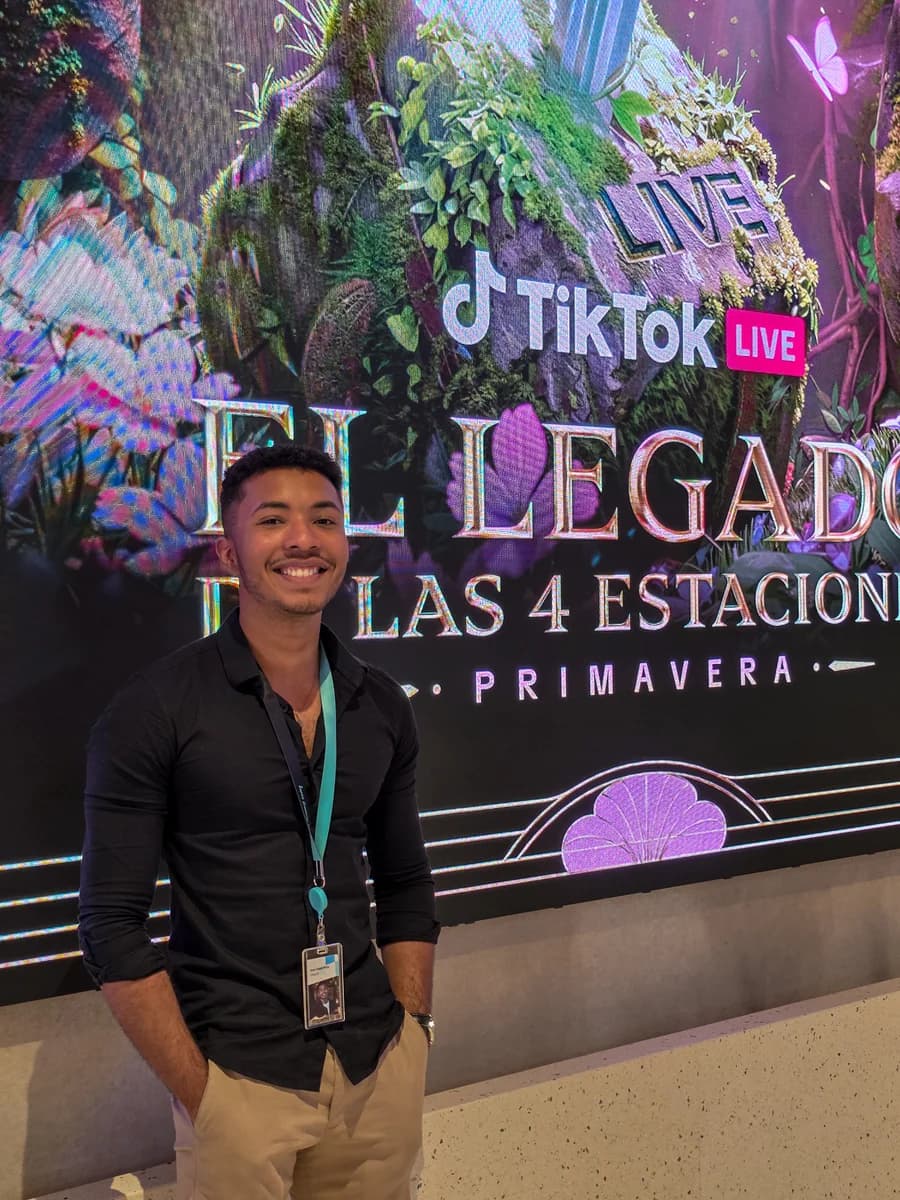 Juan Pinto at a TikTok LIVE activation in Madrid